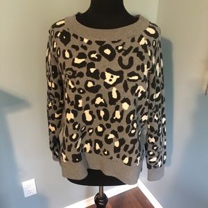 Grey Leopard Print Sweater